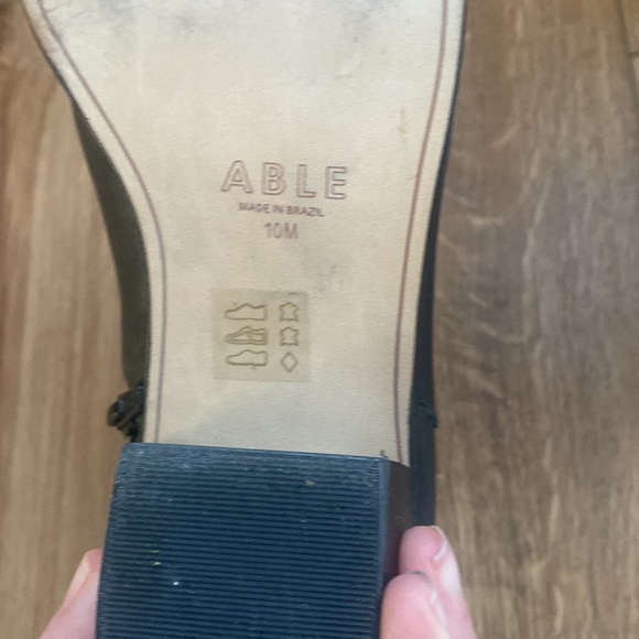 Able black leather pointed toe boots booties size 10 - Picture 6 of 8